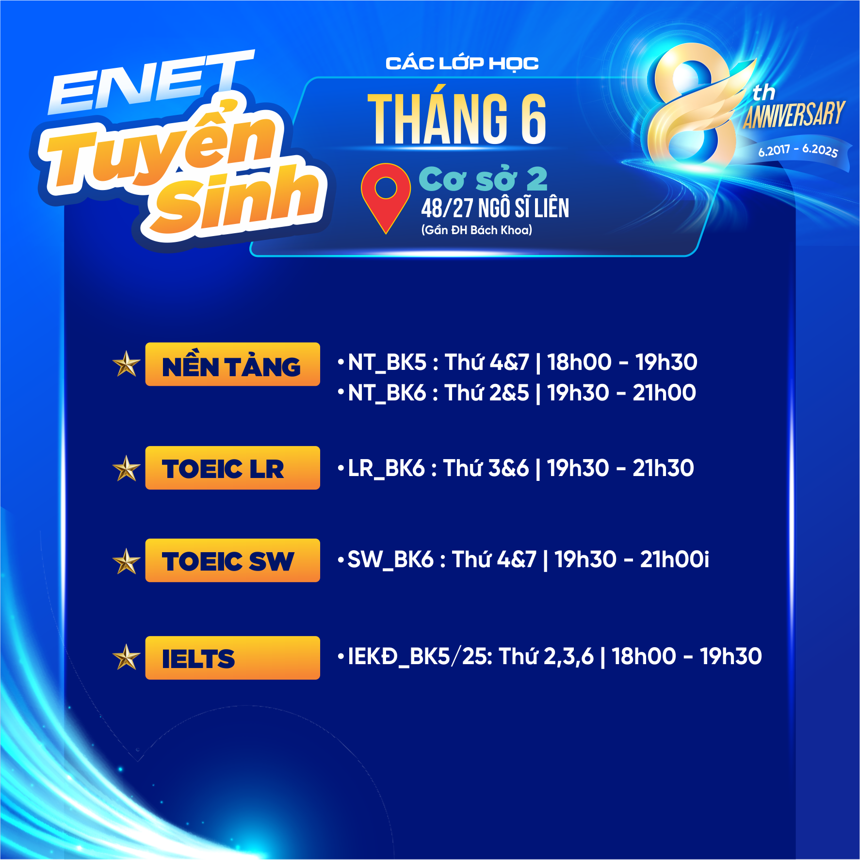 Lịch khai giảng tháng 6 tại CS2