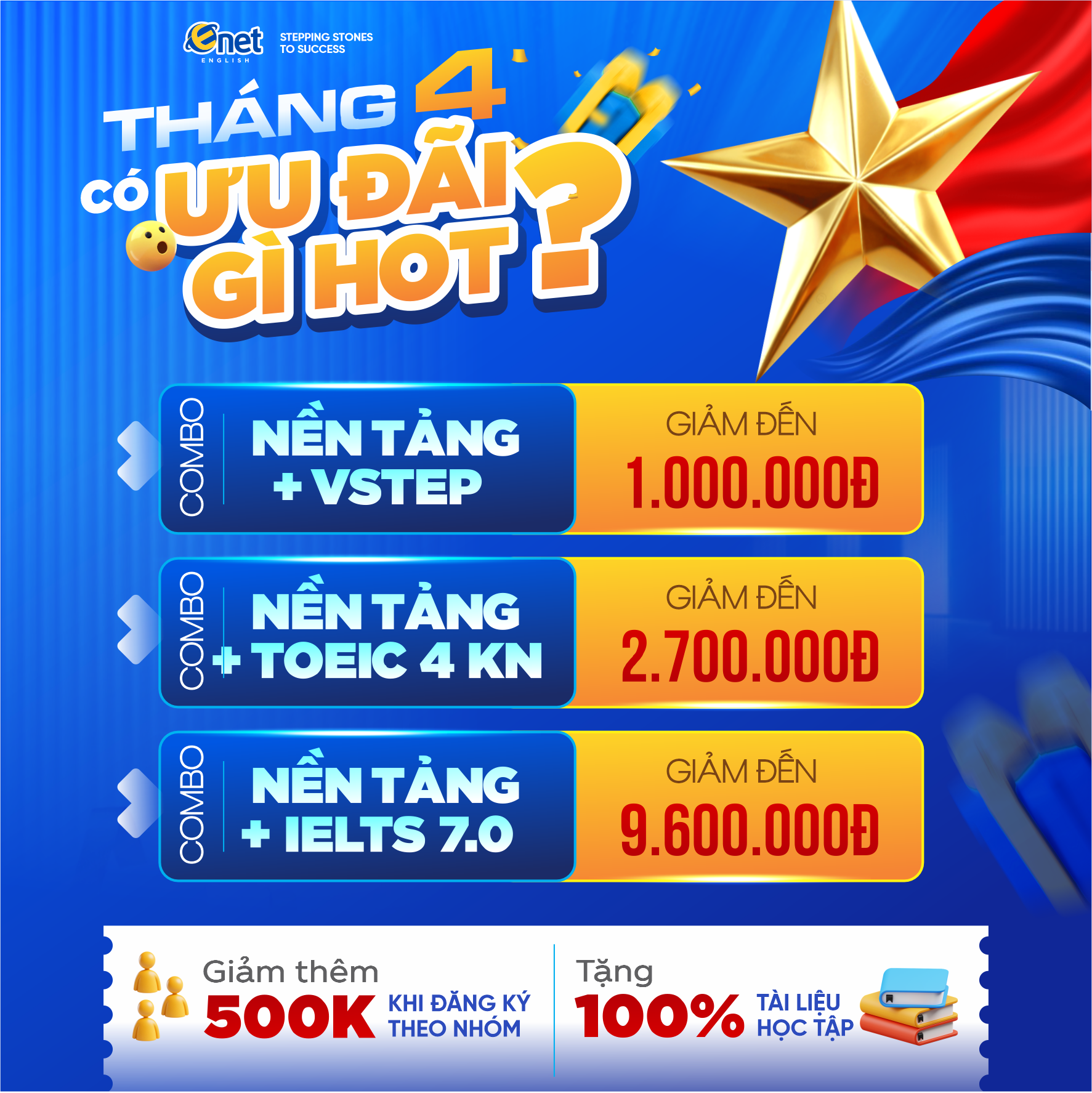 Ưu đãi khóa học TOEIC IELTS tháng 4